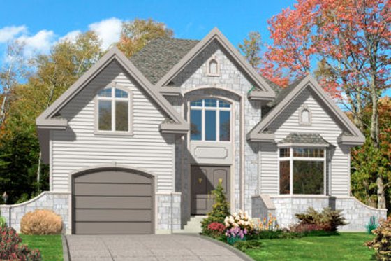 Exterior - Front Elevation for European House Plan #138-248 - 2 bed, 2 bath