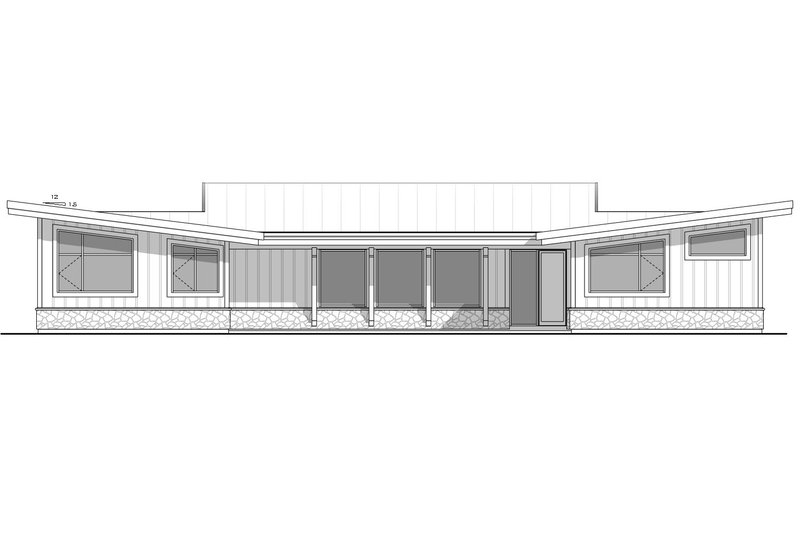 House Design - Exterior - Front Elevation 3 for Contemporary House Plan #1086-6 - 3 bed, 2 bath