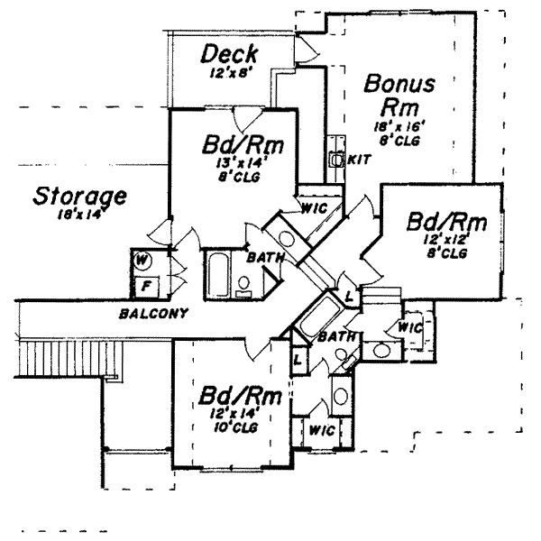 Architectural House Design - European Floor Plan - Upper Floor Plan #52-181