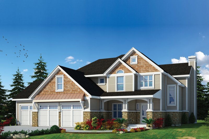 Dream House Plan - Craftsman Exterior - Front Elevation Plan #20-2366
