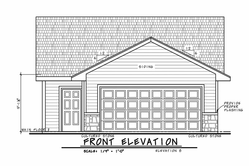 Dream House Plan - Exterior - Front Elevation 3 for Traditional House Plan #20-2342 - 2 bed, 2 bath