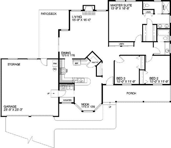 Dream House Plan - Traditional Floor Plan - Main Floor Plan #60-396
