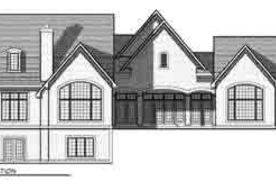 Exterior - Rear Elevation for European House Plan #70-852 - 4 bed, 5.5 bath