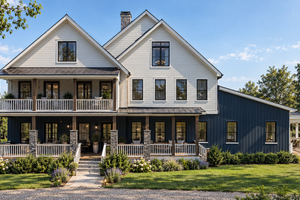House Design - Exterior - Front Elevation for Farmhouse House Plan #542-10 - 5 bed, 6 bath