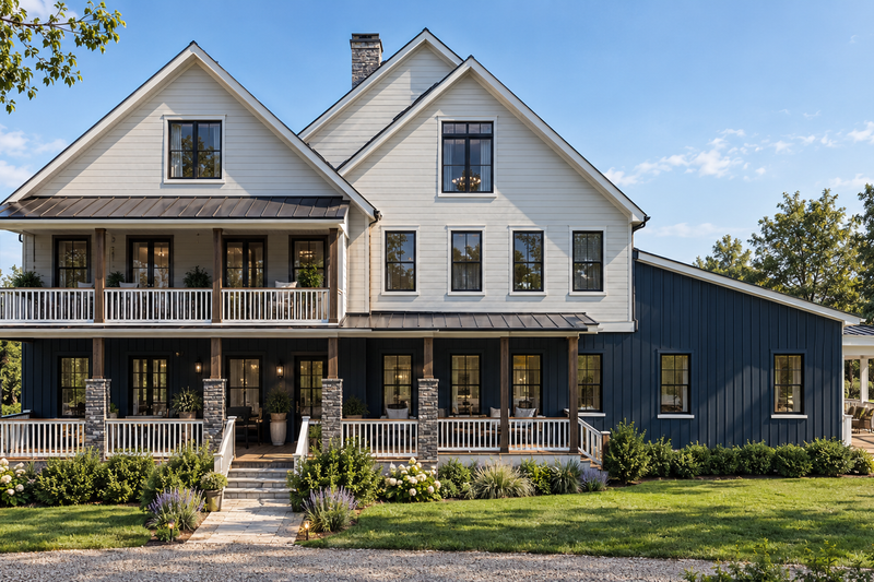 House Plan Design - Exterior - Front Elevation 2 for Farmhouse House Plan #542-10 - 5 bed, 6 bath