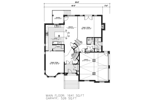 Floor Plan - Main Floor for European House Plan #138-384 - 4 bed, 2.5 bath