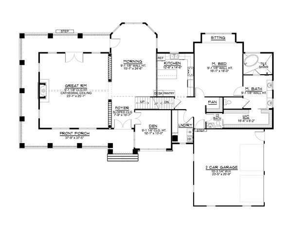 Traditional Floor Plan - Main Floor Plan #1064-187