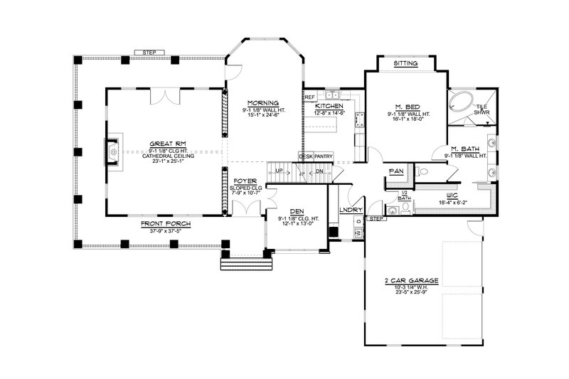 House Blueprint - Floor Plan - Main Floor for Traditional House Plan #1064-187 - 3 bed, 2.5 bath