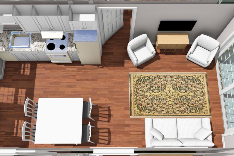 Architectural House Design - Interior - Family Room 3 for Cottage House Plan #513-2471 - 2 bed, 2 bath