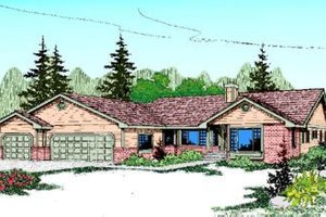 Ranch Exterior - Front Elevation Plan #60-218