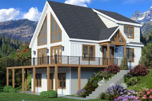 Country Exterior - Front Elevation Plan #932-1014