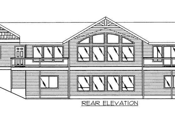 Exterior - Rear Elevation for Bungalow House Plan #117-530 - 5 bed, 4 bath