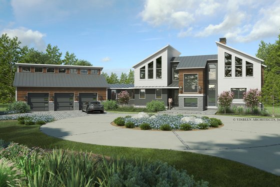 Exterior - Front Elevation 5 for Contemporary House Plan #928-372 - 4 bed, 3.5 bath