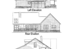 Exterior - Rear Elevation for Country House Plan #14-214 - 3 bed, 2.5 bath