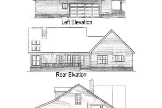 Exterior - Rear Elevation for Country House Plan #14-214 - 3 bed, 2.5 bath