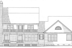 Exterior - Rear Elevation for Southern House Plan #137-275 - 4 bed, 3.5 bath