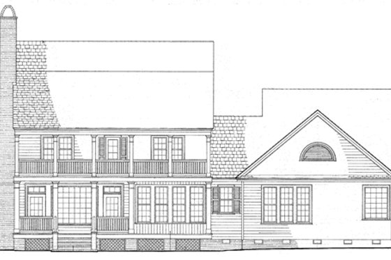 Exterior - Rear Elevation for Southern House Plan #137-275 - 4 bed, 3.5 bath