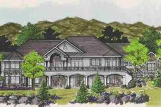 Exterior - Front Elevation for European House Plan #308-129 - 6 bed, 5 bath