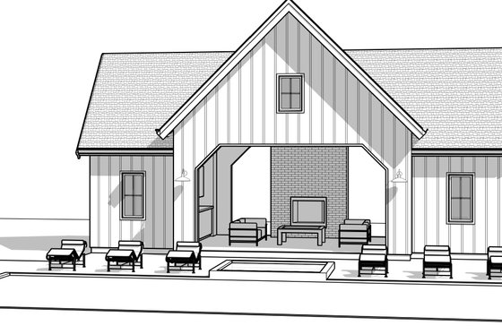 Exterior - Front Elevation 4 for Farmhouse House Plan #1114-99, 0.5 bath