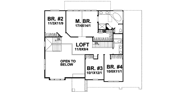 European Floor Plan - Upper Floor Plan #50-291
