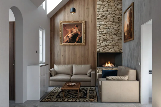 Interior - Family Room for Tudor House Plan #542-7 - 2 bed, 1 bath