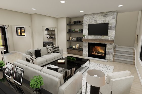 Interior - Family Room for Craftsman House Plan #51-1382 - 3 bed, 3.5 bath