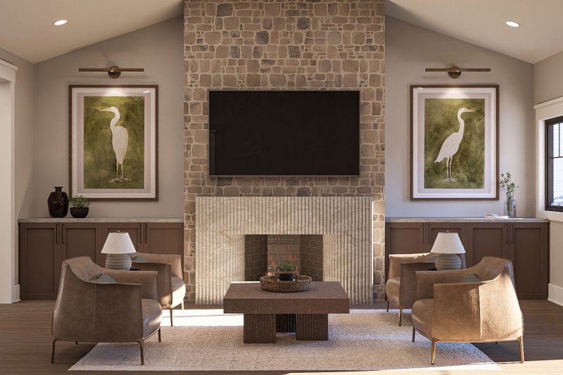 Home Plan - Interior - Family Room for Craftsman House Plan #455-360 - 2 bed, 1 bath