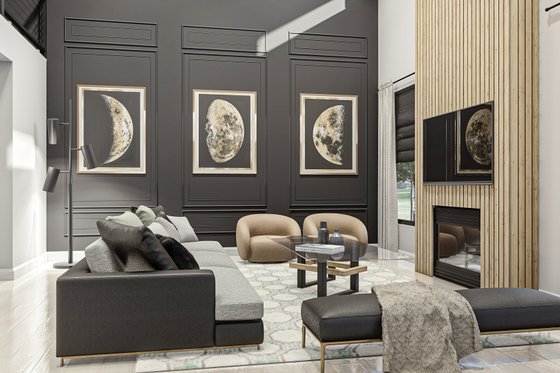 Interior - Family Room 1 for Modern House Plan #455-611 - 4 bed, 3.5 bath