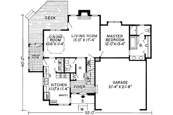 Floor Plan - Main Floor for Country House Plan #312-119 - 3 bed, 2.5 bath