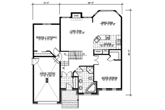 Floor Plan - Main Floor for European House Plan #138-304 - 3 bed, 2 bath