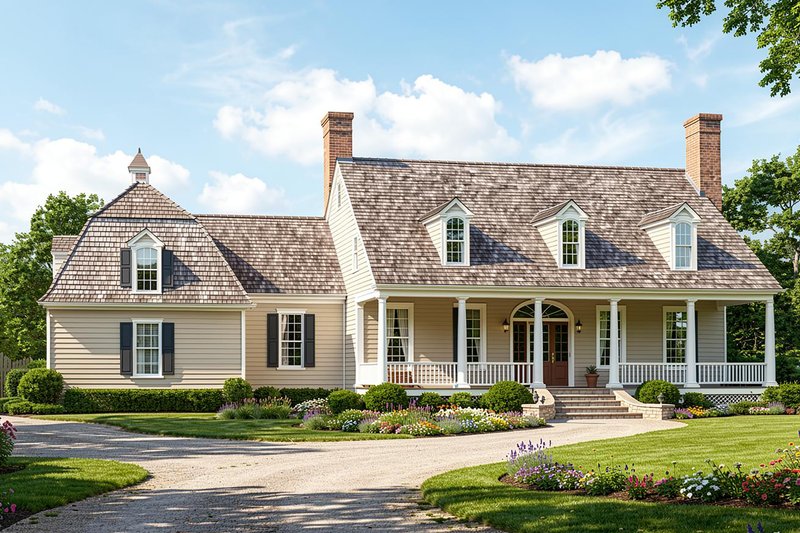 Dream House Plan - Exterior - Front Elevation 3 for Country House Plan #137-151 - 4 bed, 3 bath