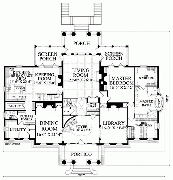 House Blueprint - Classical Floor Plan - Main Floor Plan #137-211