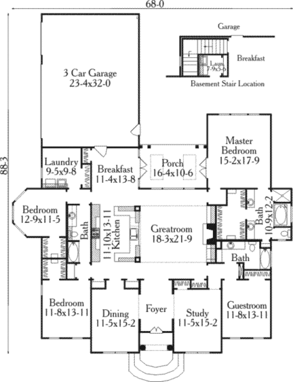 European Floor Plan - Main Floor Plan #406-233