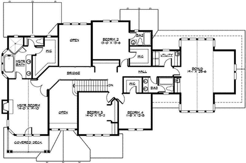 Dream House Plan - Floor Plan - Upper Floor for Craftsman House Plan #132-164 - 4 bed, 3.5 bath