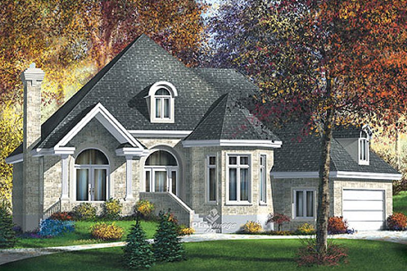Architectural House Design - European Exterior - Front Elevation Plan #25-4114
