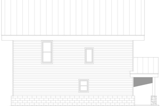 Exterior - Rear Elevation for Southern House Plan #932-1274 - 3 bed, 2 bath