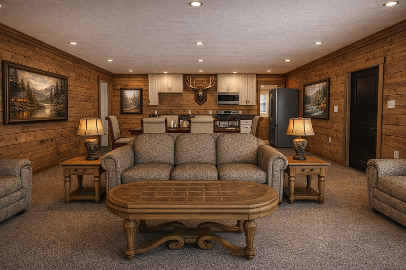 Architectural House Design - Interior - Family Room 1 for Cabin House Plan #1060-450 - 2 bed, 2 bath