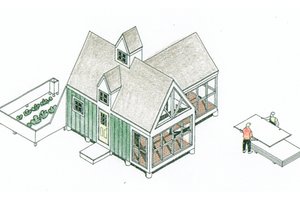 Cottage Exterior - Front Elevation Plan #510-1