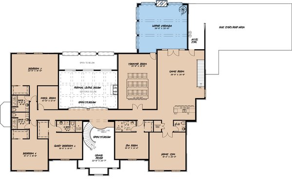 Architectural House Design - European Floor Plan - Upper Floor Plan #923-256