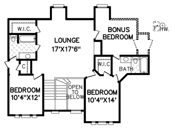 Traditional Floor Plan - Upper Floor Plan #65-269