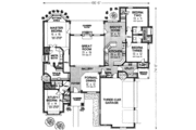 European Style House Plan - 4 Beds 3 Baths 2744 Sq/Ft Plan #310-550 