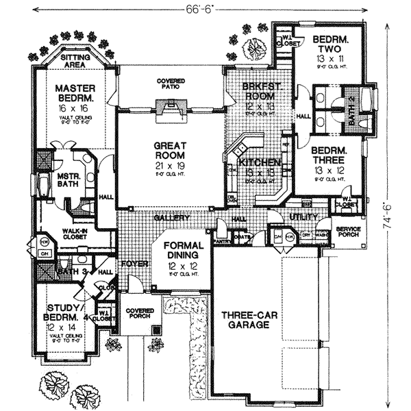 House Plan Design - European Floor Plan - Main Floor Plan #310-550