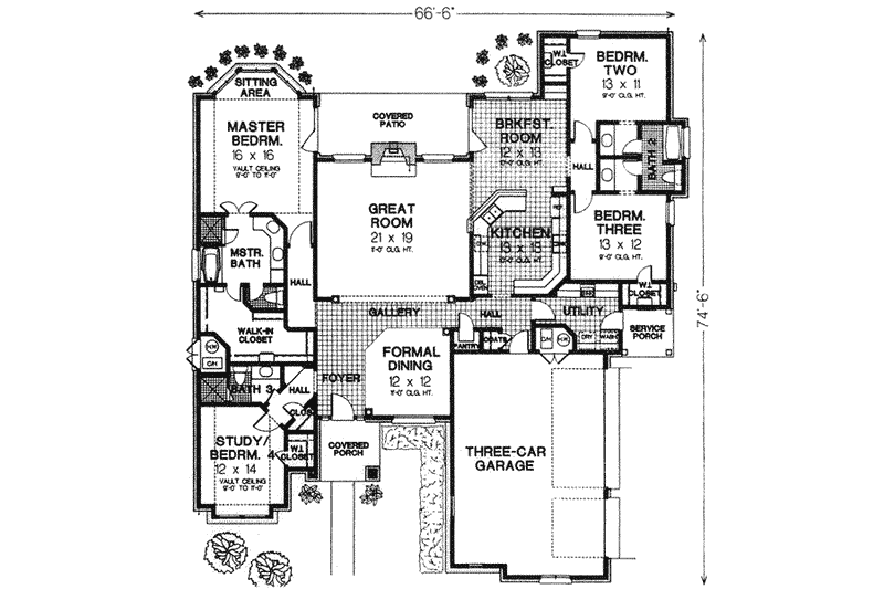 Dream House Plan - Floor Plan - Main Floor for European House Plan #310-550 - 4 bed, 3 bath