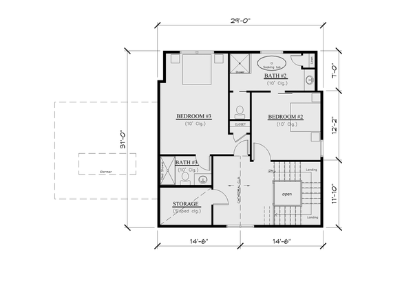 Cabin Floor Plan - Upper Floor Plan #123-118