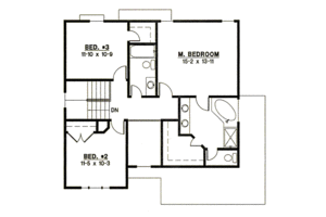 Floor Plan - Upper Floor for Traditional House Plan #67-802 - 3 bed, 2 bath