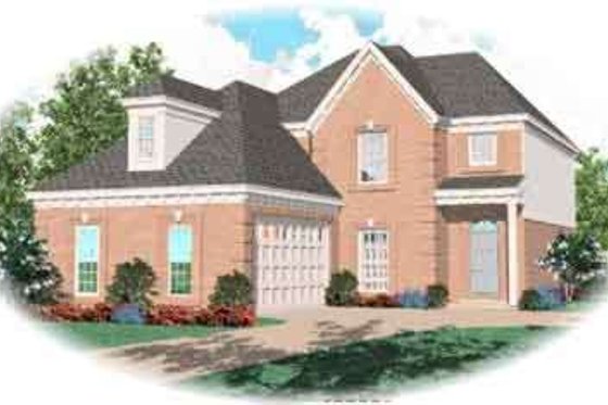 Exterior - Front Elevation for European House Plan #81-480 - 3 bed, 2.5 bath