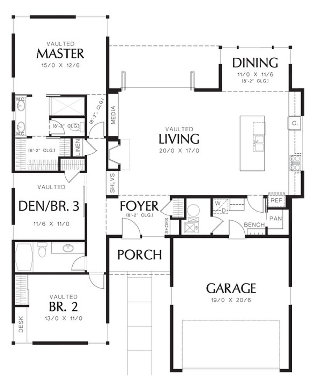 Modern Style House Plan 3 Beds 2 Baths 1719 Sq/Ft Plan