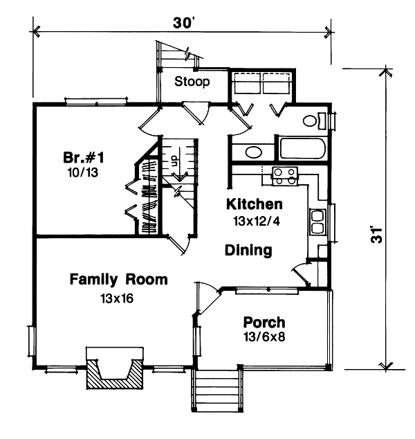 House Plan Design - Country Floor Plan - Main Floor Plan #41-104