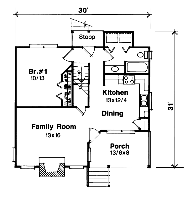 House Blueprint - Country Floor Plan - Main Floor Plan #41-104