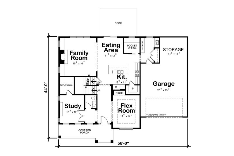 Dream House Plan - Floor Plan - Main Floor for Traditional House Plan #20-2526 - 4 bed, 2.5 bath